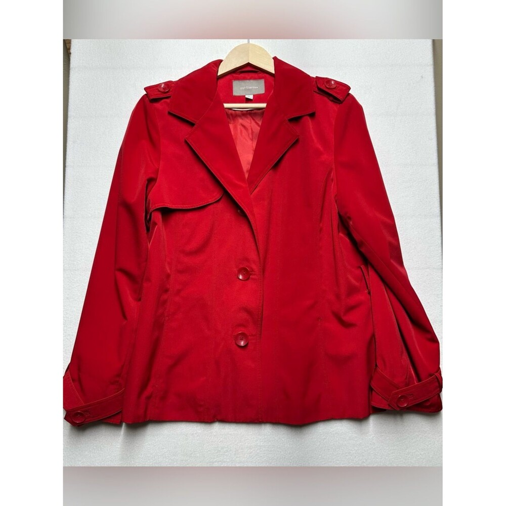 Croft & Barrow Women’s XL Red Mid‑Length Trench Jacket